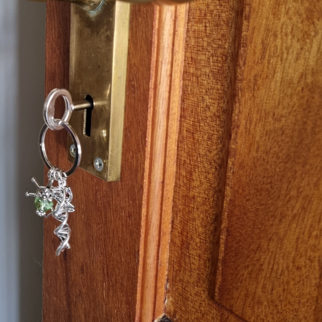 DNA helix keychain door