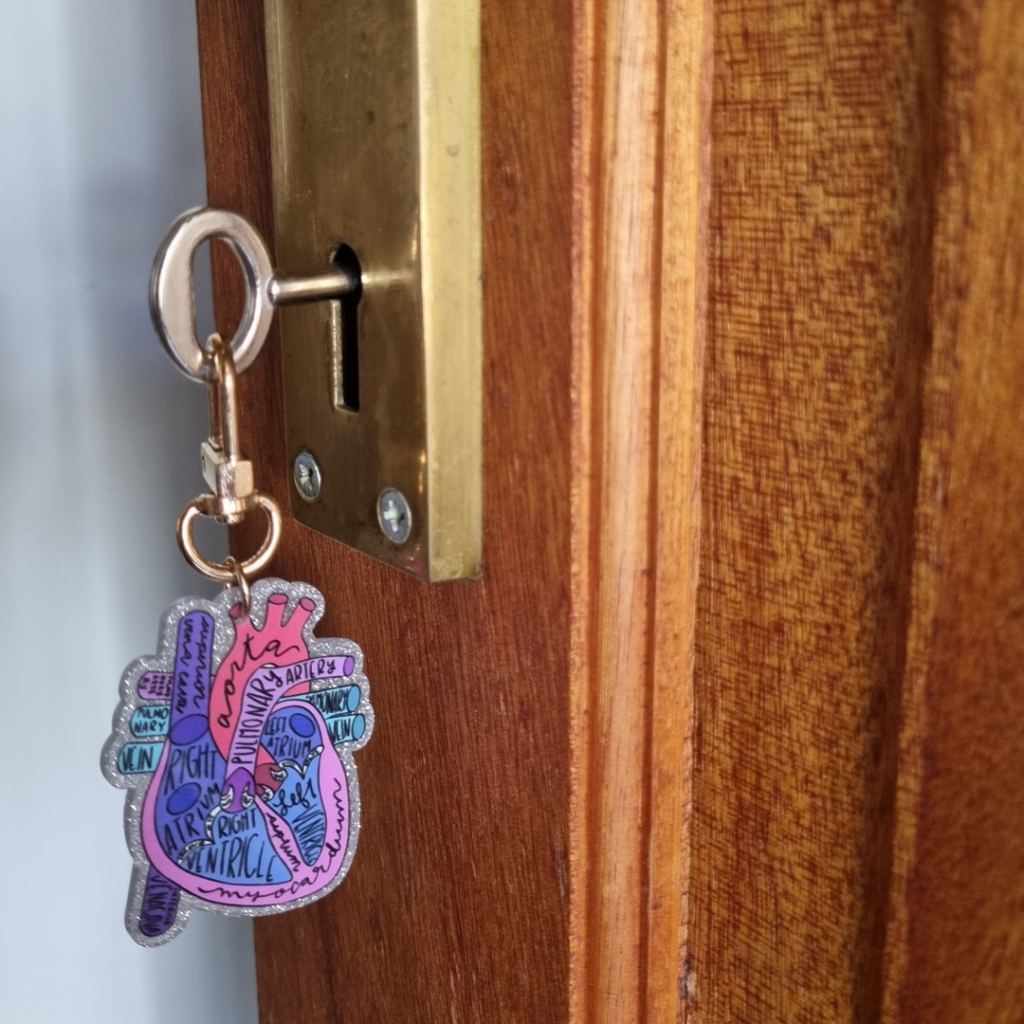 Heart keychain door