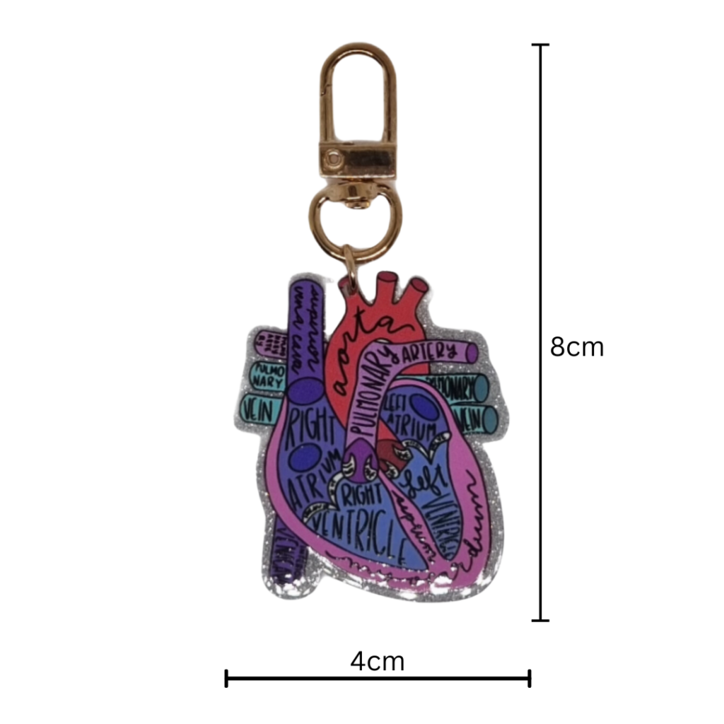 Heart keychain measurements